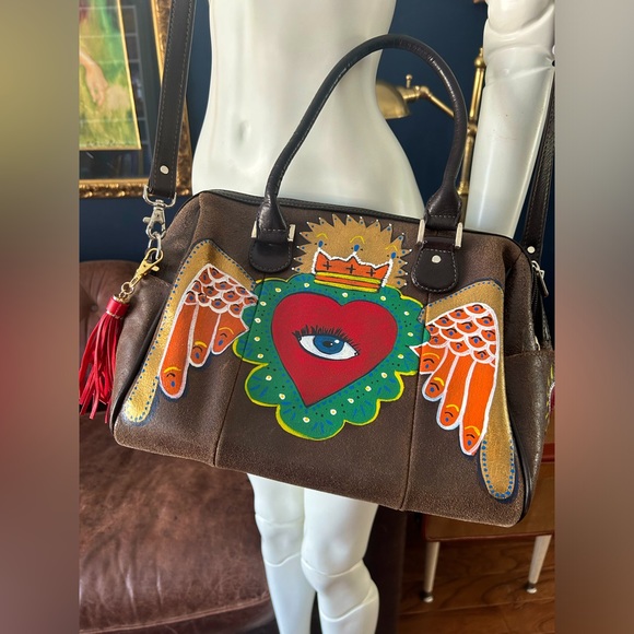 SOLDSOLDSOLD Leather hand painted vintage Piel bag - Picture 10 of 10